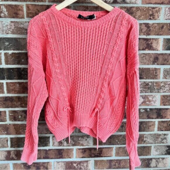 Lauren Ralph Lauren * Black Label Cotton  CABLE KNIT PULLOVER SWEATER  EUC L - Picture 2 of 11